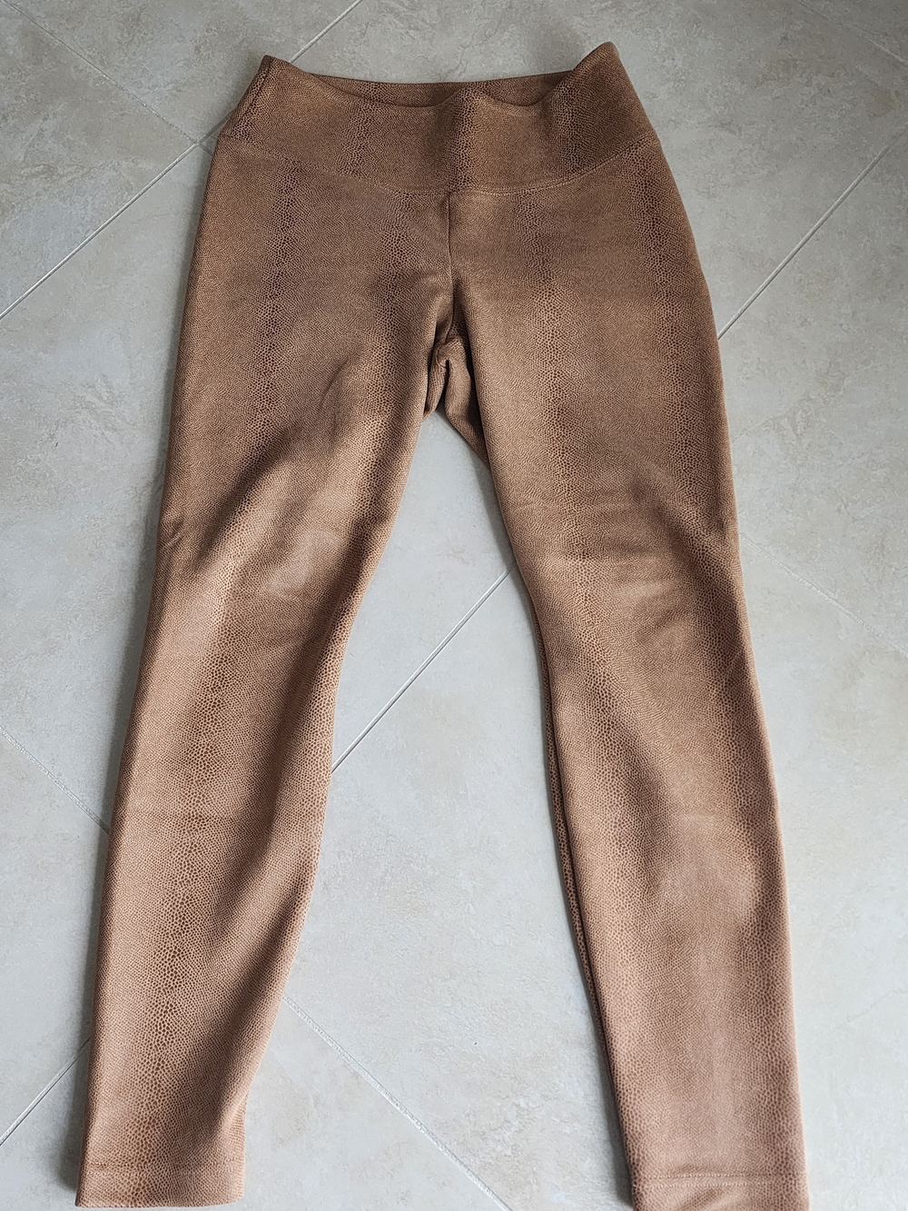 White House Black Market Camel Faux-Suede Leggings - Picture 1 of 2